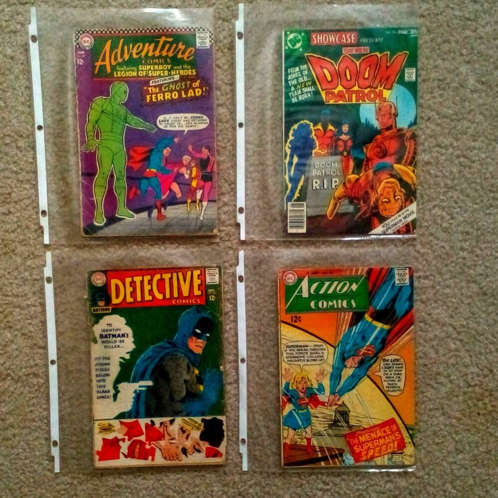 (4) DC Comics: Adventure, Doom Patrol and Action & Detective Comics. 67, 68 & 77